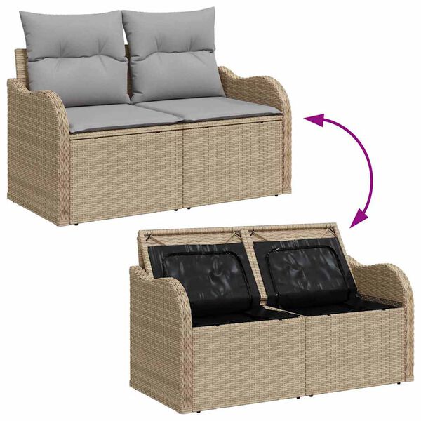 vidaXL Σετ Καναπέ Κήπου 7 pcs Μπεζ και Γκρι 55 x 55 x 37 εκ