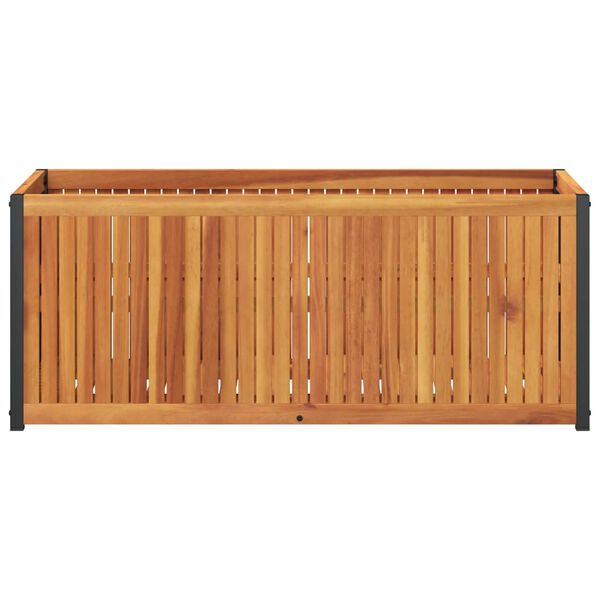 vidaXL Ζαρντινιέρα Κήπου 110x45x44 εκ. Μασίφ Ξύλο Ακακίας/Ατσάλι