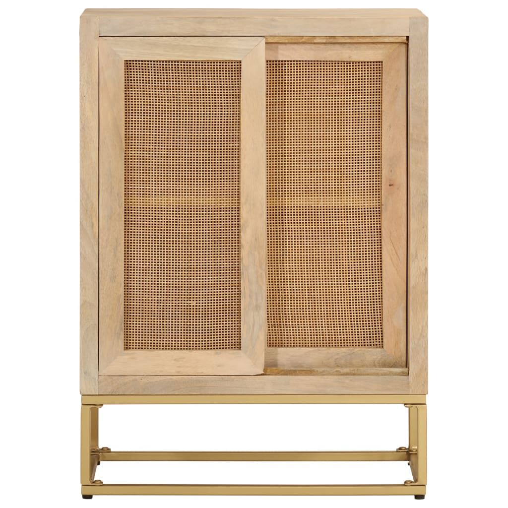 vidaXL Ντουλάπι 55 x 30 x 76 εκ. από Μασίφ Ξύλο Μάνγκο και Σίδηρο