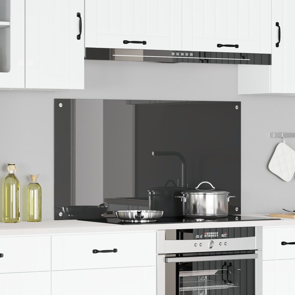vidaXL Πλακάκι Κουζίνας Σκούρο γκρι 110x60x0,6 εκ. Σκληρυμένο Γυαλί