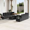 vidaXL Σετ Καναπέ Κήπου με μαξιλάρι 11 pcs Μαύρο 100 x 100 x 71 cm