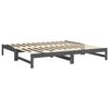 vidaXL Καναπές Κρεβάτι Συρόμενος Γκρι 2x(80x200) εκ. Μασίφ Ξύλο Πεύκου