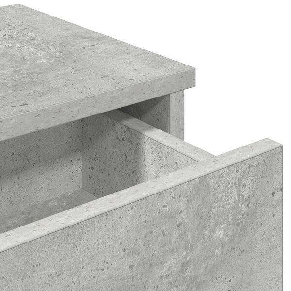 vidaXL Ράφι τοίχου με συρτάρια Γκρι μπετόν 100x37,5x19 cm Ξύλο μηχανής