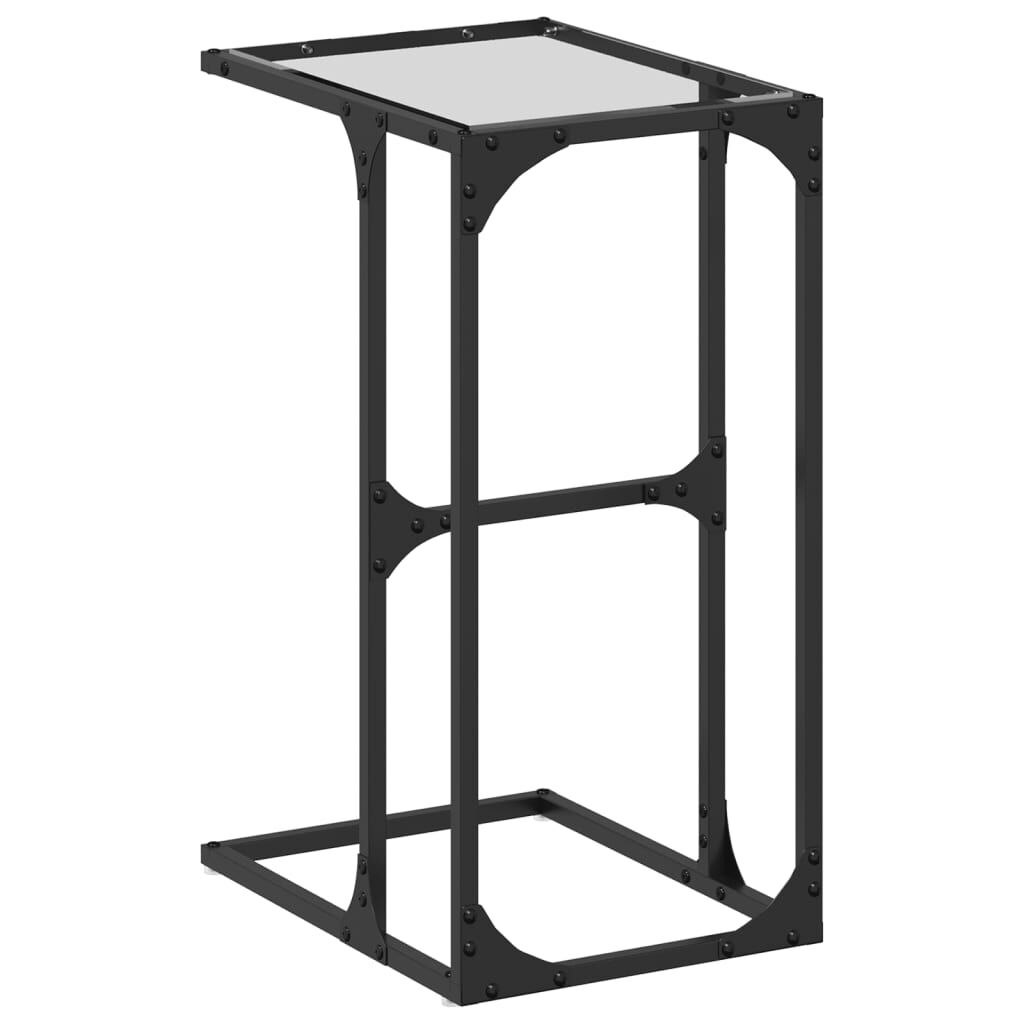 vidaXL Τραπεζάκι Σαλονιού Διαφανές Γυαλί 40x30x61,5 εκ Ατσάλι