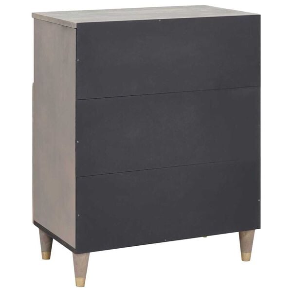 vidaXL Πλαϊνό γραφείο με ράφι Γκρι και Χρυσό 60 x 33.5 x 75 εκ.