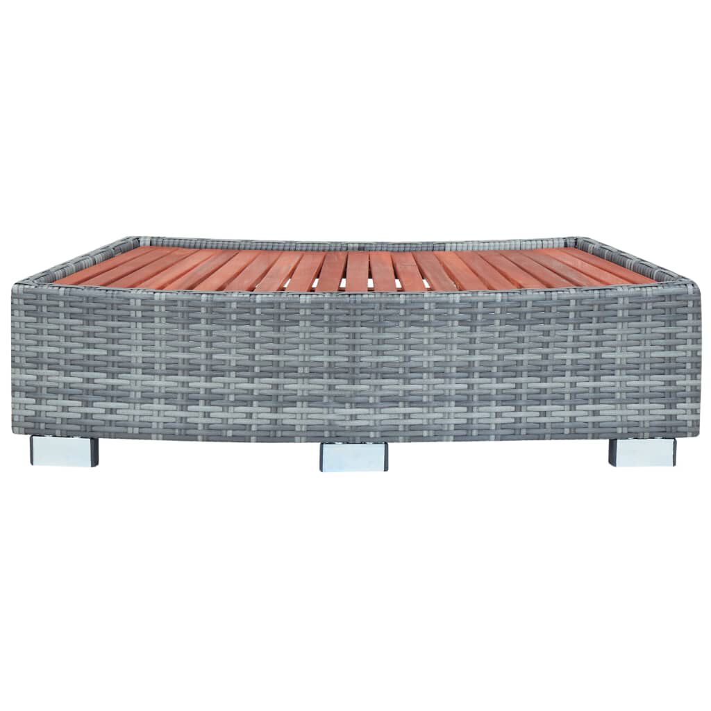 vidaXL Σκαλοπάτι για Σπα Γκρι 92 x 45 x 25 εκ. από Συνθετικό Ρατάν