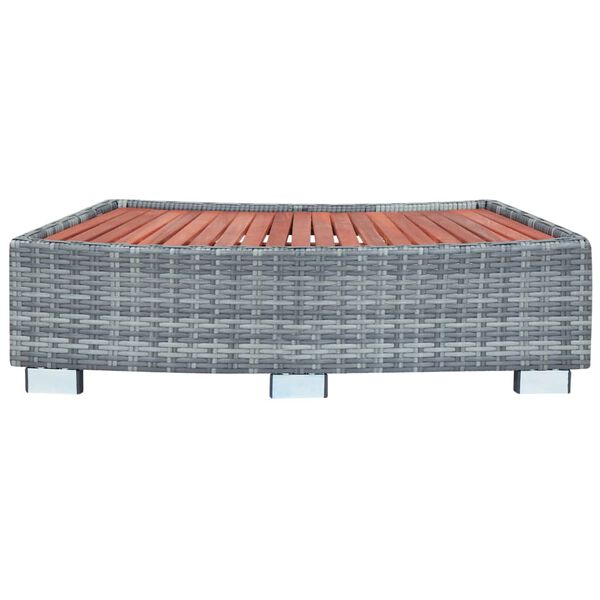 vidaXL Σκαλοπάτι για Σπα Γκρι 92 x 45 x 25 εκ. από Συνθετικό Ρατάν