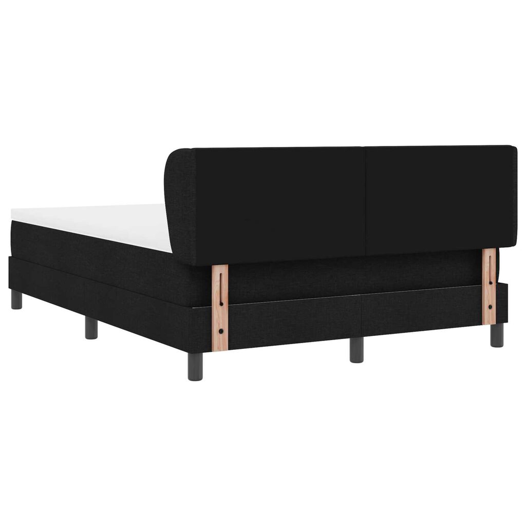 vidaXL Κρεβάτι box spring με στρώμα Μαύρο 140 x 200 cm ύφασμα