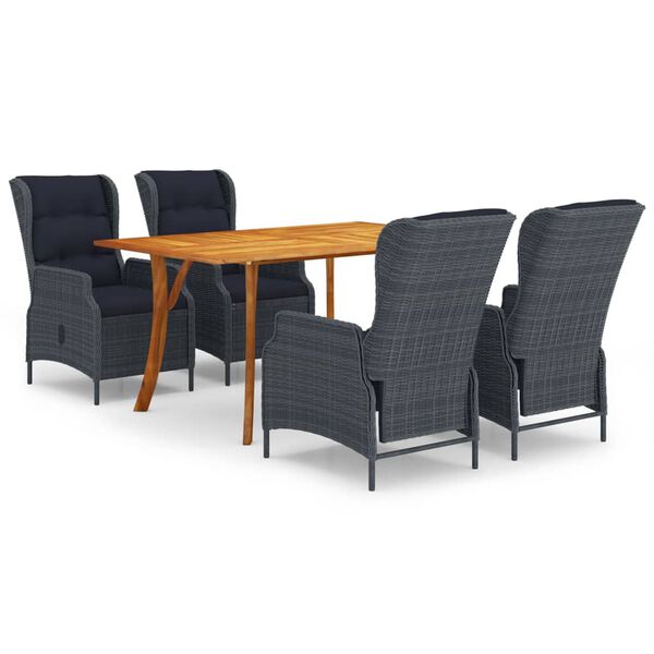 vidaXL &Sigma;&epsilon;&tau; &Tau;&rho;&alpha;&pi;&epsilon;&zeta;&alpha;&rho;ί&alpha;&sigmaf; &Kappa;ή&pi;&omicron;&upsilon; 5 &Tau;&epsilon;&mu;&alpha;&chi;ί&omega;&nu; &Sigma;&kappa;&omicron;ύ&rho;&omicron; &Gamma;&kappa;&rho;&iota;