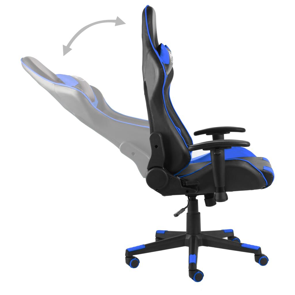 vidaXL Καρέκλα Gaming Περιστρεφόμενη Μπλε PVC