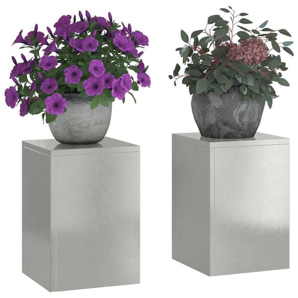 vidaXL Στήριξη φυτών 2 pcs Ασημί 24 x 24 x 35 εκ. Ανοξείδωτο ατσάλι