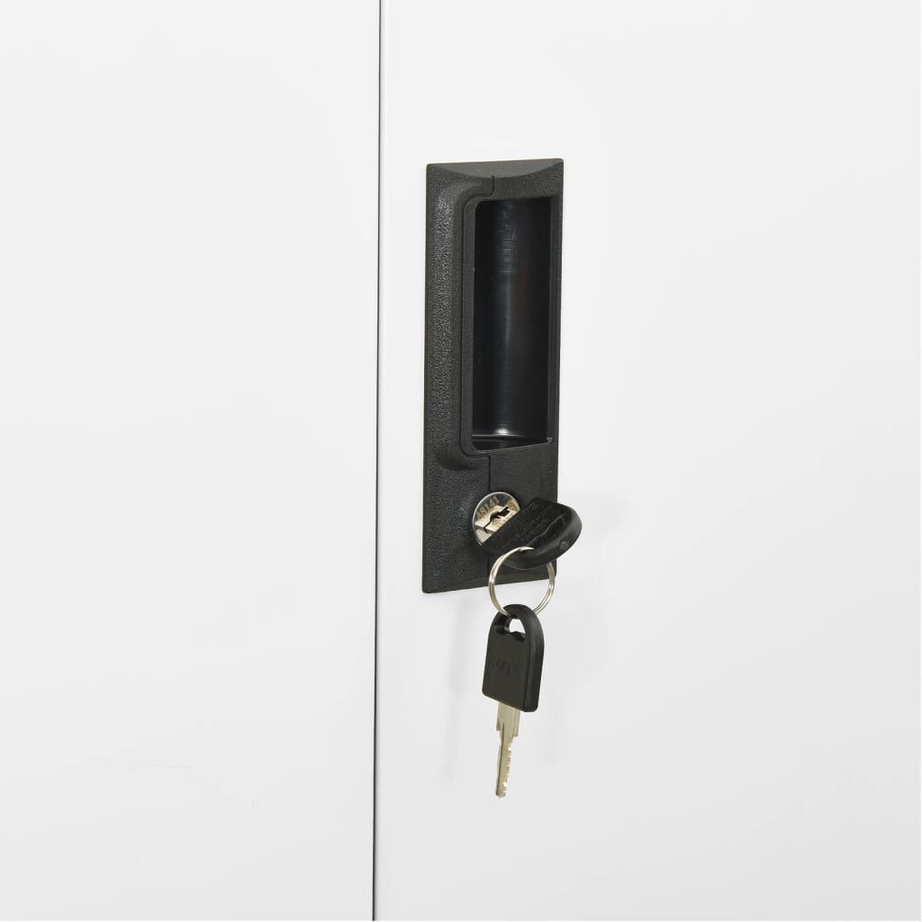 vidaXL Ντουλάπα Γραφείου Λευκή 90 x 40 x 180 εκ. Ατσάλινη