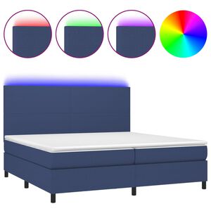vidaXL &Kappa;&rho;&epsilon;&beta;ά&tau;&iota; Boxspring &mu;&epsilon; &Sigma;&tau;&rho;ώ&mu;&alpha; & LED &Mu;&pi;&lambda;&epsilon; 200x200 &epsilon;&kappa;. &Upsilon;&phi;&alpha;&sigma;&mu;ά&tau;&iota;&nu;&omicron;