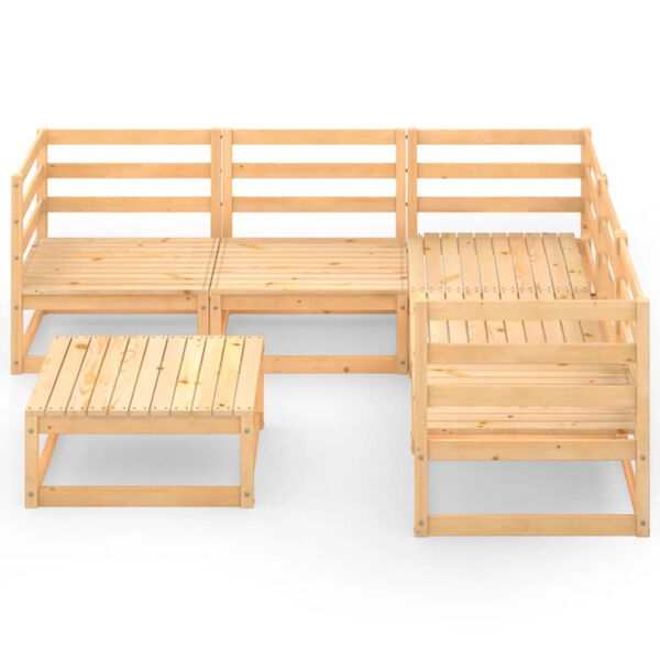 vidaXL Σαλόνι Κήπου 6 Τεμαχίων από Μασίφ Ξύλο Πεύκου