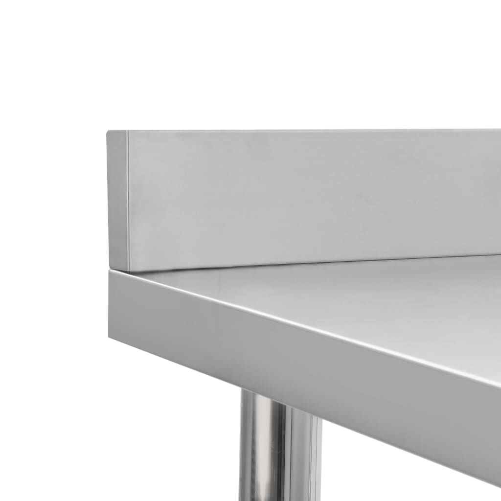 vidaXL Πάγκος Εργασίας Κουζίνας με Πλάτη 100x60x93 εκ. Ανοξείδ. Ατσάλι