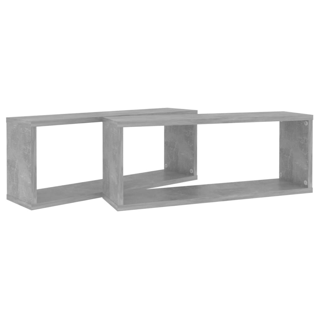 vidaXL Ράφια Κύβοι Τοίχου 2 τεμ. Γκρι Σκυρ. 60x15x23εκ. από Επεξ. Ξύλο