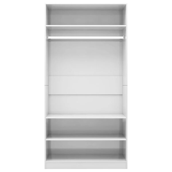 vidaXL Ντουλάπα Γυαλιστερό Λευκό 100 x 50 x 200 εκ. από Επεξ. Ξύλο