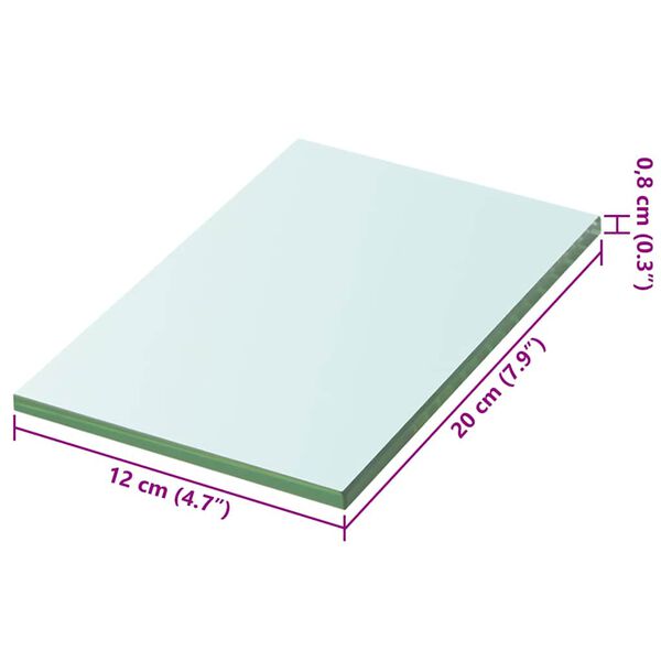 vidaXL Ράφια Πάνελ 2 τεμ. Διάφανα 20 x 12 εκ. Γυάλινα