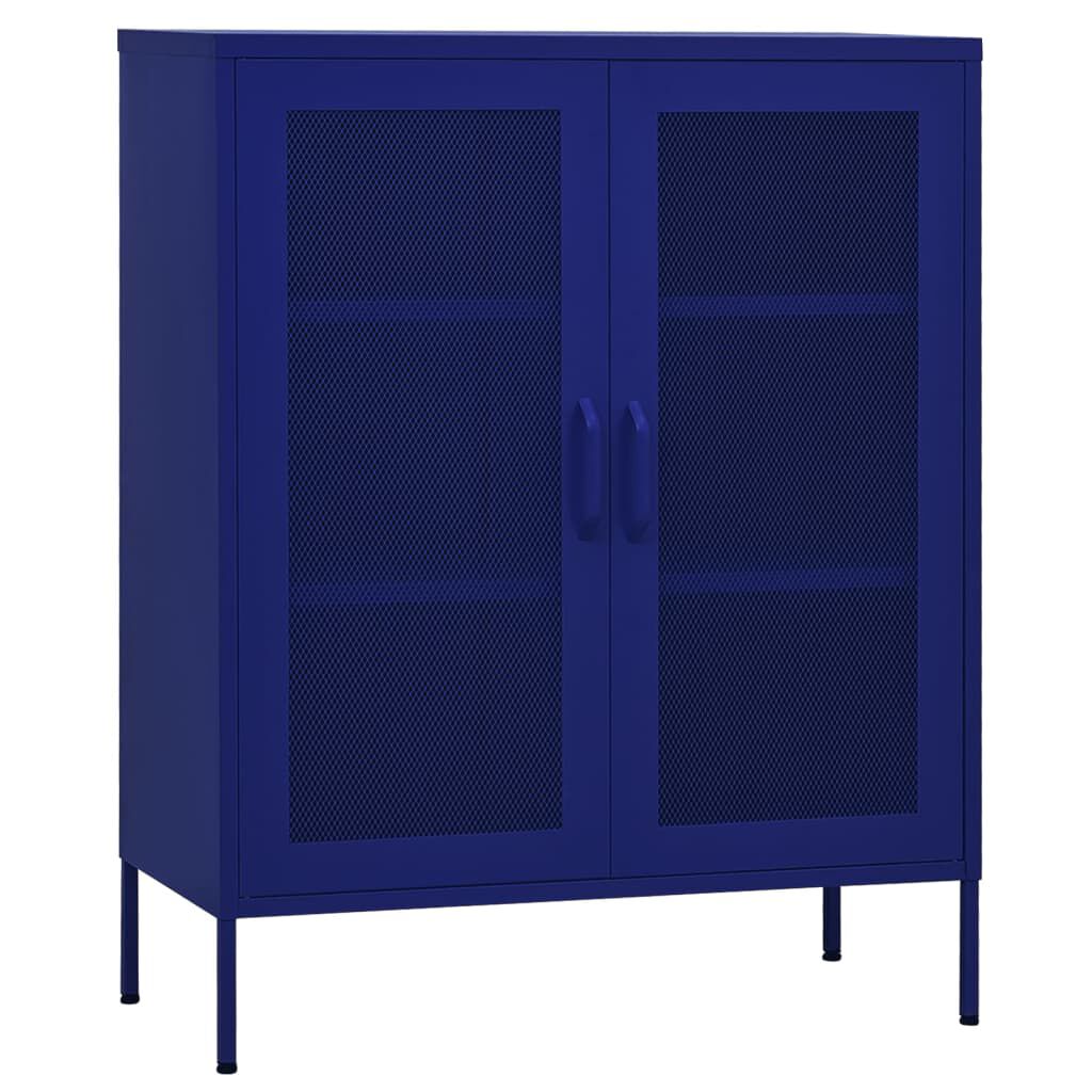 vidaXL Ντουλάπι Αποθήκευσης Ναυτικό Μπλε 80 x 35 x 101,5 εκ. Ατσάλινο