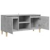 vidaXL Έπιπλο Τηλεόρασης Γκρι Σκυρ. 103,5x30x50εκ & Μασίφ Ξύλινα Πόδια