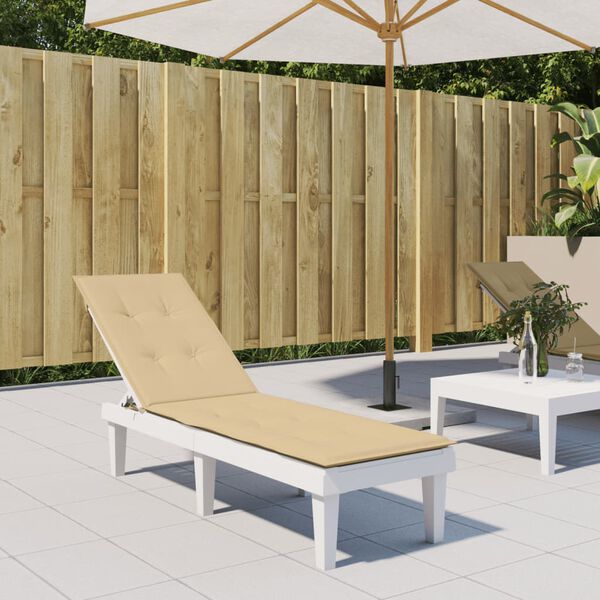 vidaXL Μαξιλάρι Σεζλόνγκ Μπεζ (75+105) x 50 x 4 εκ. Υφασμάτινη