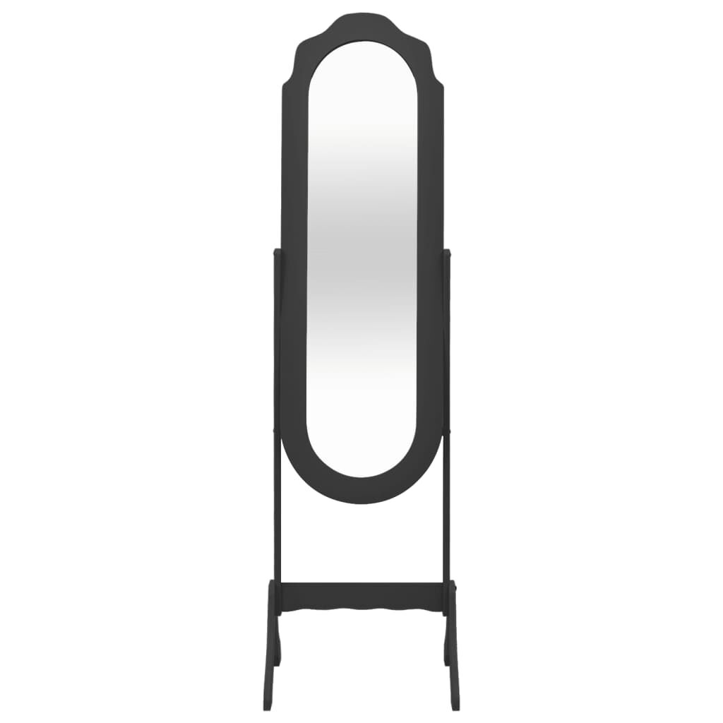 vidaXL Καθρέπτης Επιδαπέδιος Μαύρος 45,5x47,5x160 εκ. Επεξ. Ξύλο