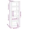 vidaXL Βιβλιοθήκη Μαύρη 50x35x154 εκ. από Μασίφ Ξύλο Πεύκου