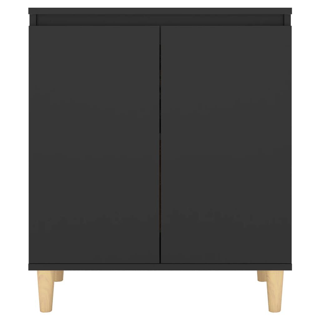 vidaXL Μπουφές Μαύρος 60 x 35 x 70 εκ. από Επεξ. Ξύλο με Ξύλινα Πόδια
