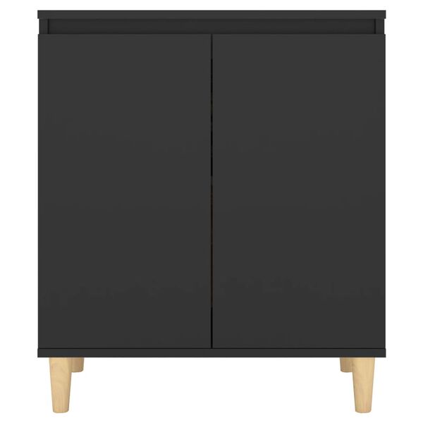 vidaXL Μπουφές Μαύρος 60 x 35 x 70 εκ. από Επεξ. Ξύλο με Ξύλινα Πόδια