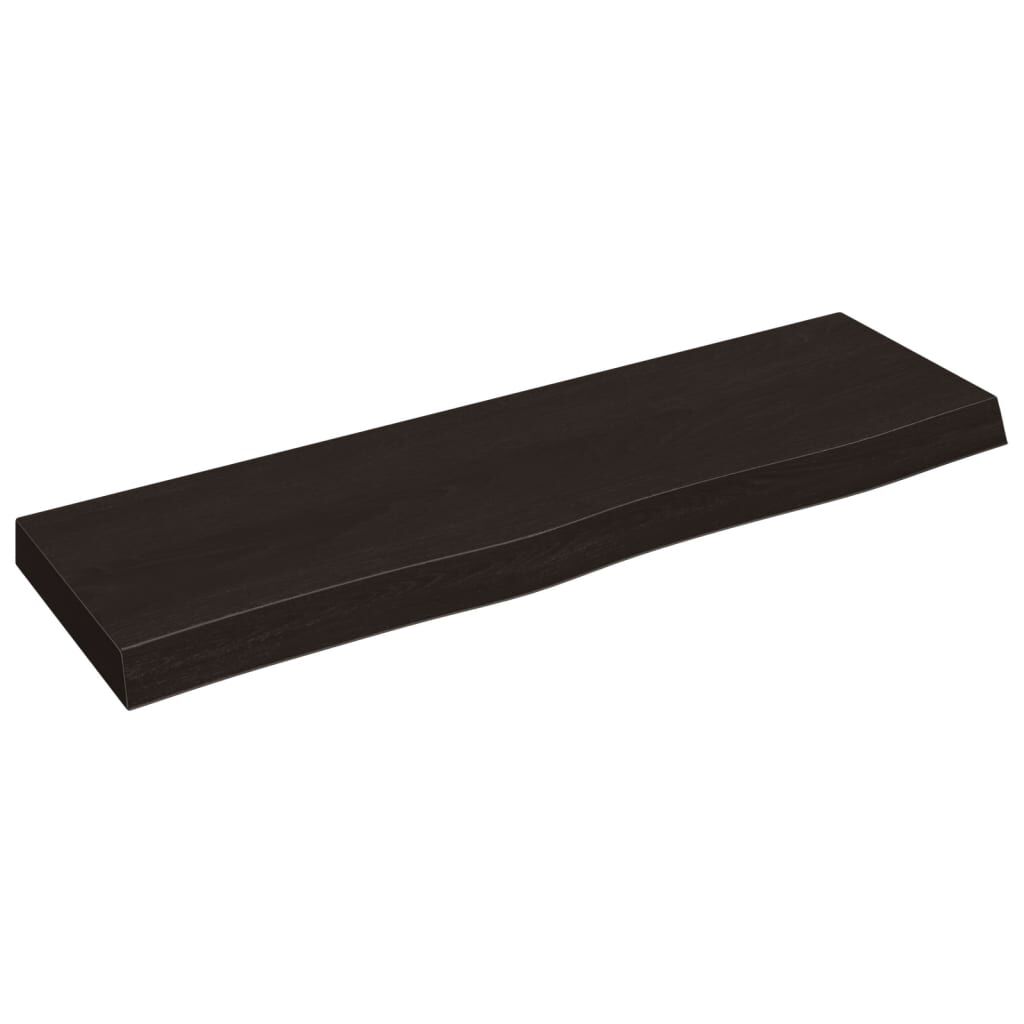 vidaXL Ράφι Τοίχου Σκούρο Καφέ 100x30x(2-6) εκ. Επεξ. Μασίφ Ξύλο Δρυός