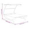 vidaXL Ξαπλώστρα ΕξΧώρου Κρεμ 165x203x138εκ Μασίφ Λυγισμένο Ξύλο Τέντα