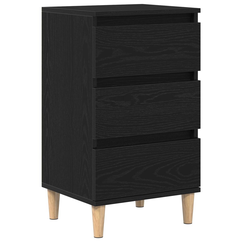 vidaXL Κομοδίνο Μαύρο Δρυς 40x35x70 εκ. Επεξεργασμένο Ξύλο