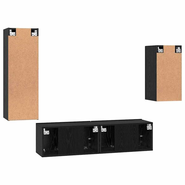 vidaXL Σετ επίπλου τηλεόρασης 4 pcs Μαύρη δρυς 30.5 x 30 x 90 cm