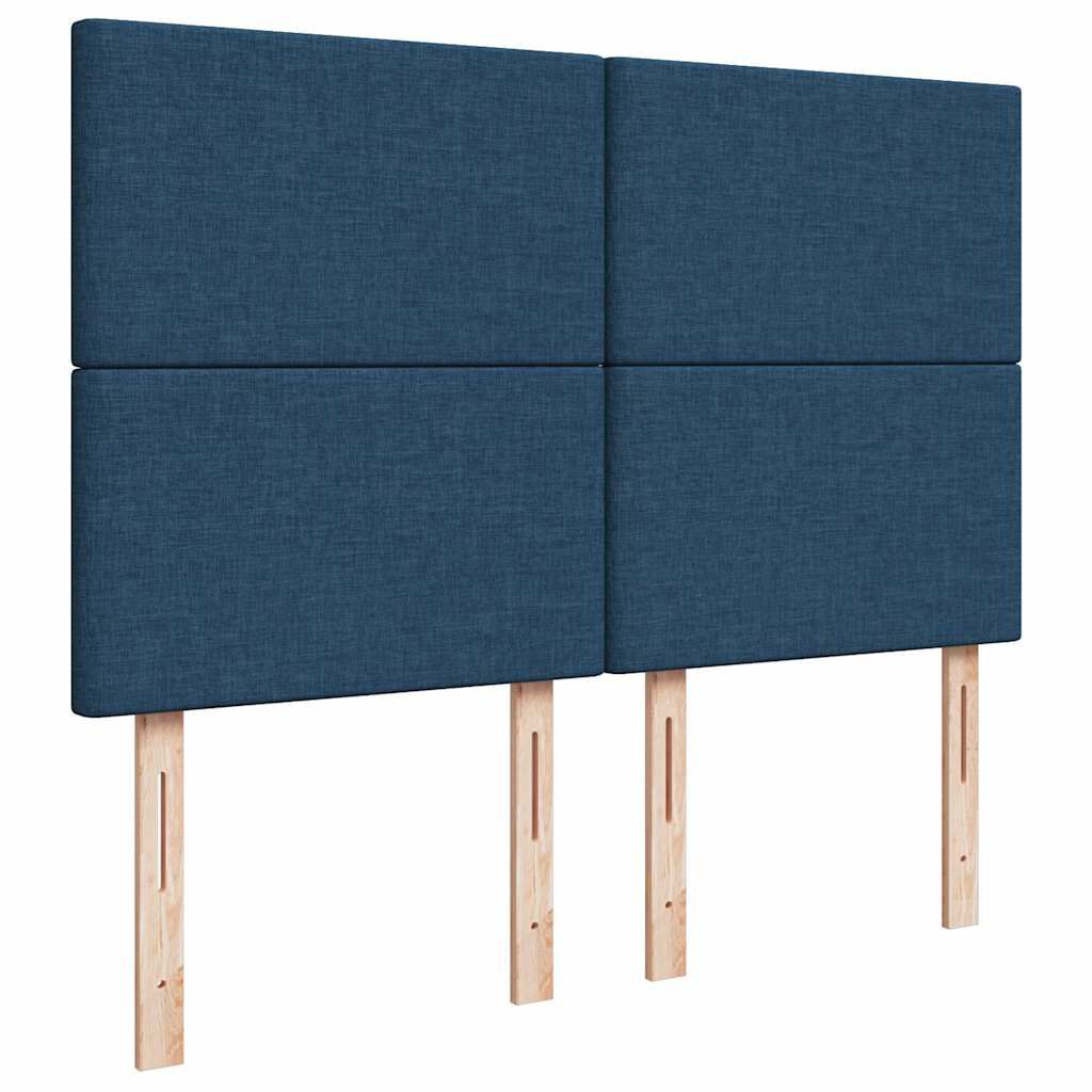 vidaXL Οθωμανικό κρεβάτι με στρώμα μπλε 140x200cm ύφασμα