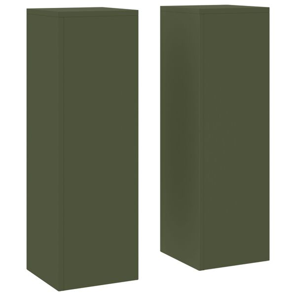 vidaXL Στήριξη φυτών 2 pcs Λαδί 24 x 24 x 75 εκ. Ατσάλι