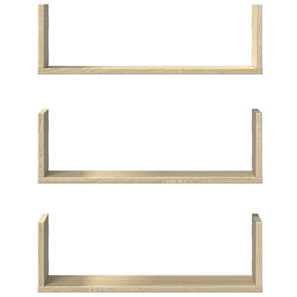 vidaXL Ραφιέρες Τοίχου 3 τεμ. Sonoma Δρυς 58x18x18 εκ. από Επεξ. Ξύλο