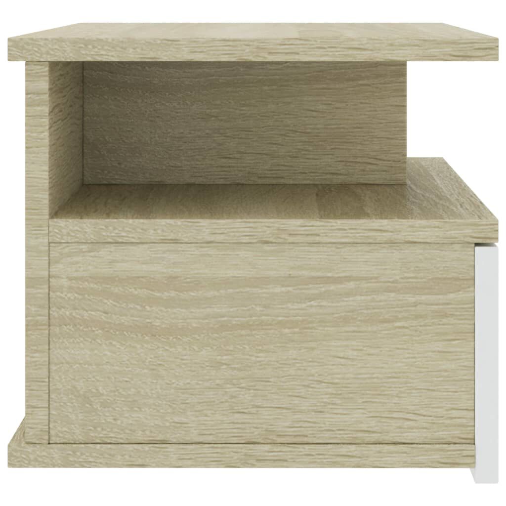 vidaXL Κομοδίνα Κρεμαστά 2τεμ. Λευκό/Sonoma 40x31x27εκ. από Επεξ. Ξύλο