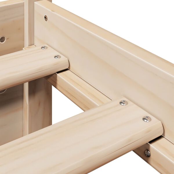 vidaXL Πλαίσιο Κρεβατιού με Κεφαλάρι 140x200 εκ. από Μασίφ Ξύλο Πεύκου