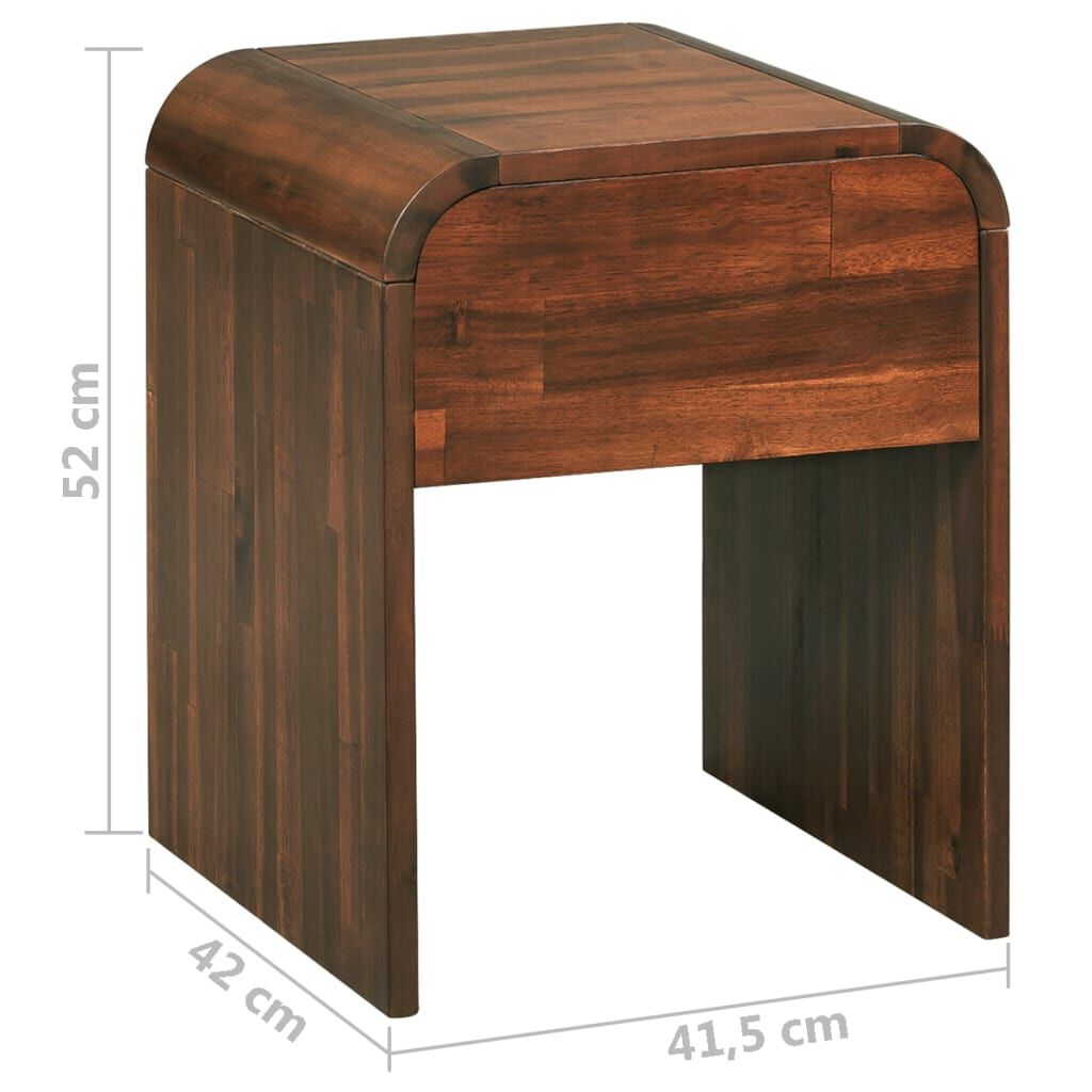 vidaXL Κομοδίνο 41,5 x 42 x 52 εκ. από Μασίφ Ξύλο Ακακίας