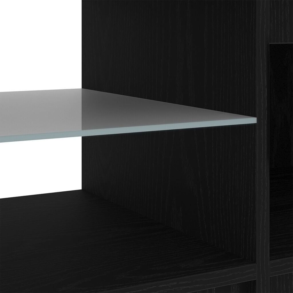 vidaXL Ντουλάπα Τηλεόρασης με Φώτα LED Μαύρο Δρύς 140x40x35,5 εκ. από επεξεργασμένο ξύλο