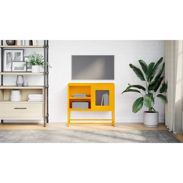 vidaXL Έπιπλο Τηλεόρασης Μουσταρδί Κίτρινο 68x39x60,5 εκ. από Ατσάλι