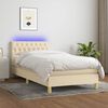 vidaXL &Kappa;&rho;&epsilon;&beta;ά&tau;&iota; Boxspring &mu;&epsilon; &Sigma;&tau;&rho;ώ&mu;&alpha; & LED &Kappa;&rho;&epsilon;&mu; 90x190 &epsilon;&kappa;. &Upsilon;&phi;&alpha;&sigma;&mu;ά&tau;&iota;&nu;&omicron;