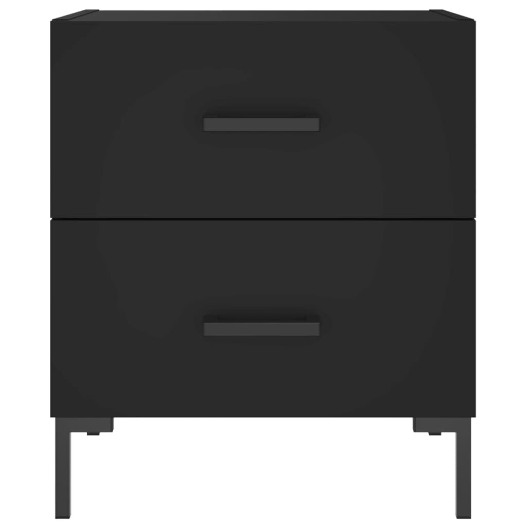 vidaXL Κομοδίνα 2 τεμ. Μαύρα 40 x 35 x 47,5 εκ. από Επεξεργασμένο Ξύλο