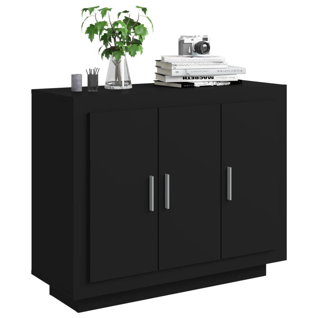 vidaXL Συρταριέρα Μαύρη 92x35x75 εκ. από Επεξεργασμένο Ξύλο