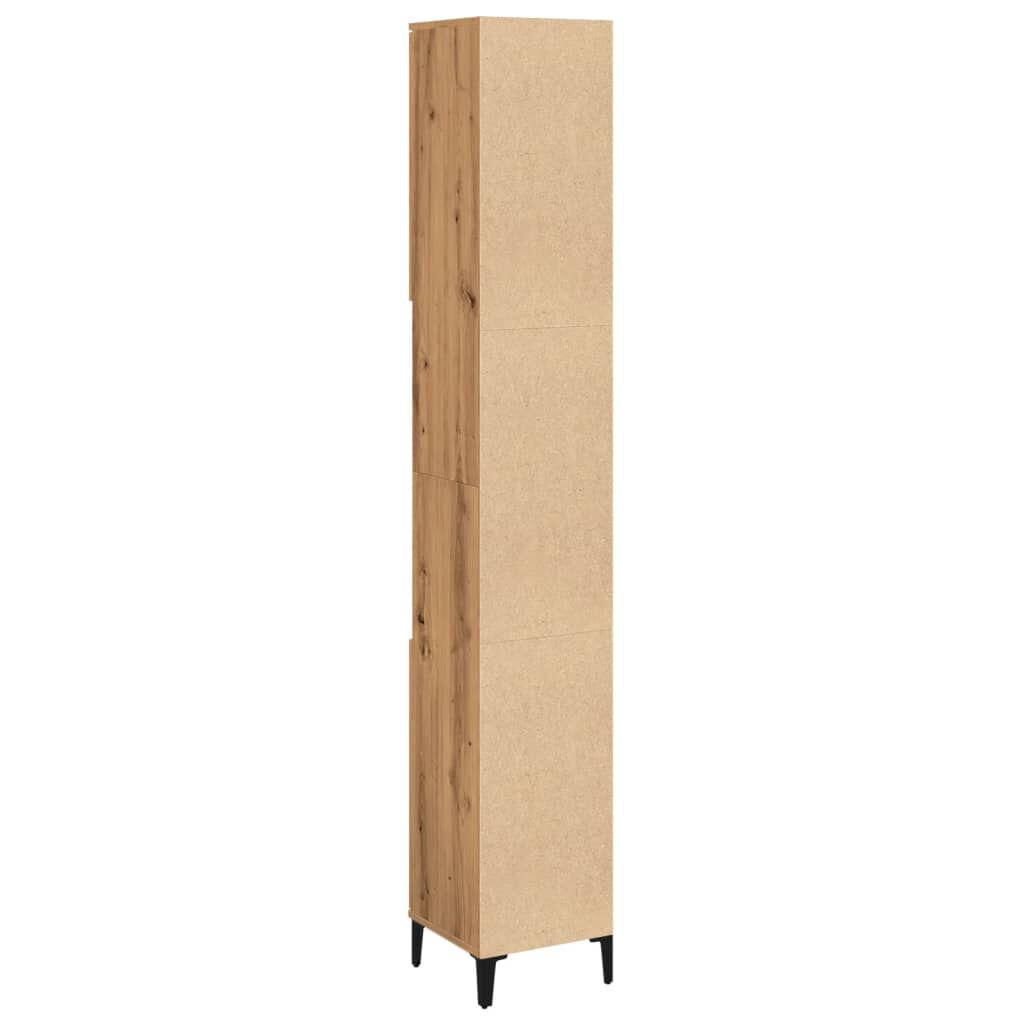 vidaXL Ντουλάπι μπάνιου Δρυς τεχνίτης 30x30x190 cm Κατασκευασμένο ξύλο
