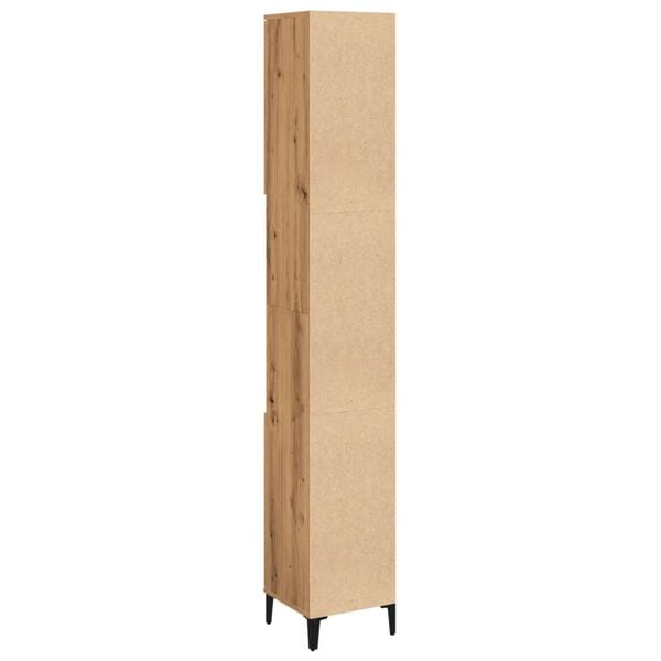 vidaXL Ντουλάπι μπάνιου Δρυς τεχνίτης 30x30x190 cm Κατασκευασμένο ξύλο