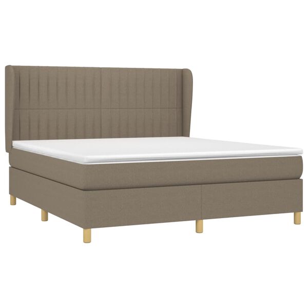 vidaXL &Kappa;&rho;&epsilon;&beta;ά&tau;&iota; Boxspring &mu;&epsilon; &Sigma;&tau;&rho;ώ&mu;&alpha; Taupe 180x200 &epsilon;&kappa;. &Upsilon;&phi;&alpha;&sigma;&mu;ά&tau;&iota;&nu;&omicron;