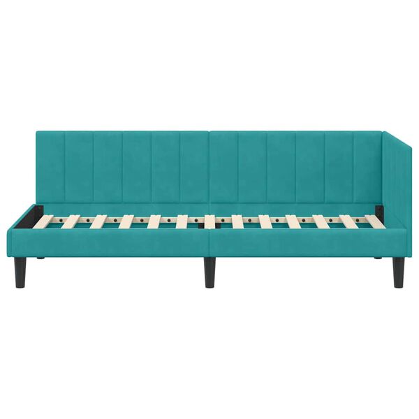 vidaXL Κρεβάτι Γωνίας με κεφαλάρι Τιρκουάζ 80 x 200 cm Βελούδο