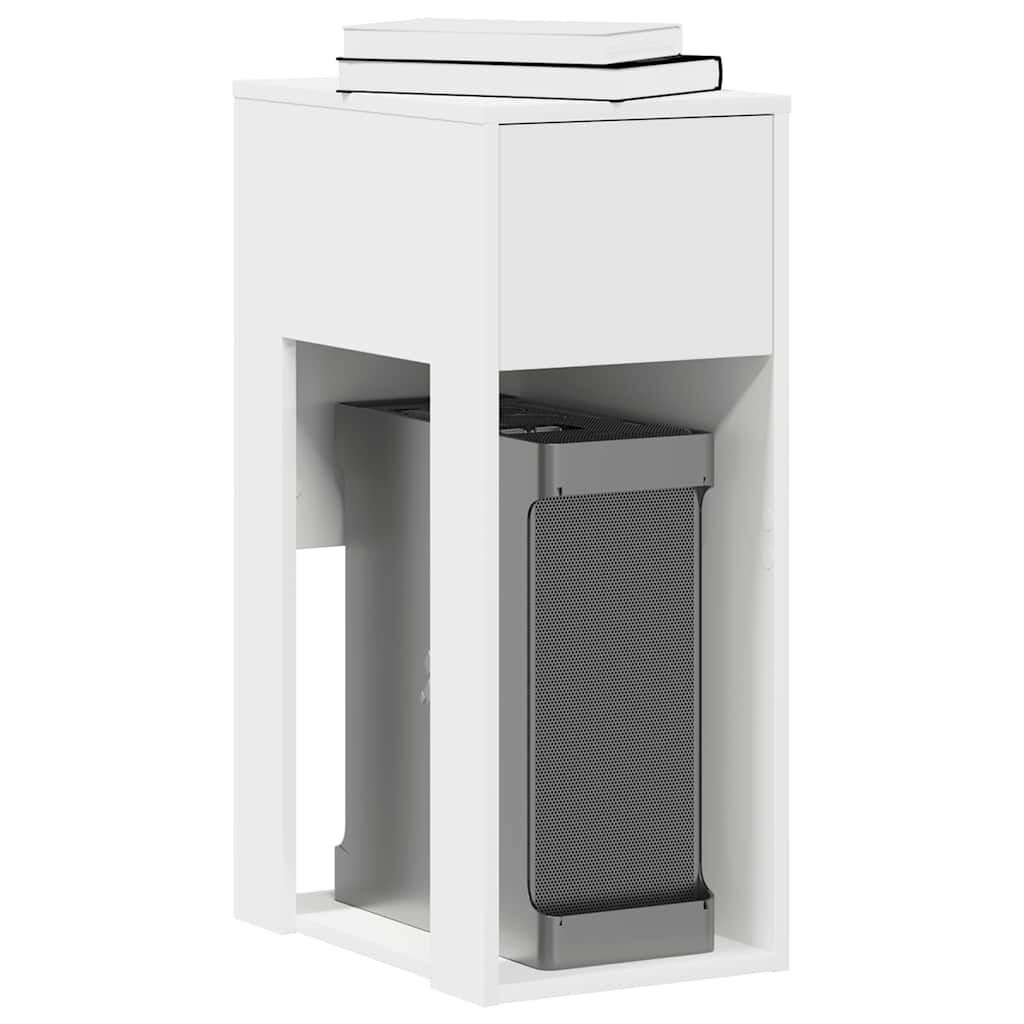 vidaXL Πύργος υπολογιστή με συρτάρι Λευκό 30x44x74 cm
