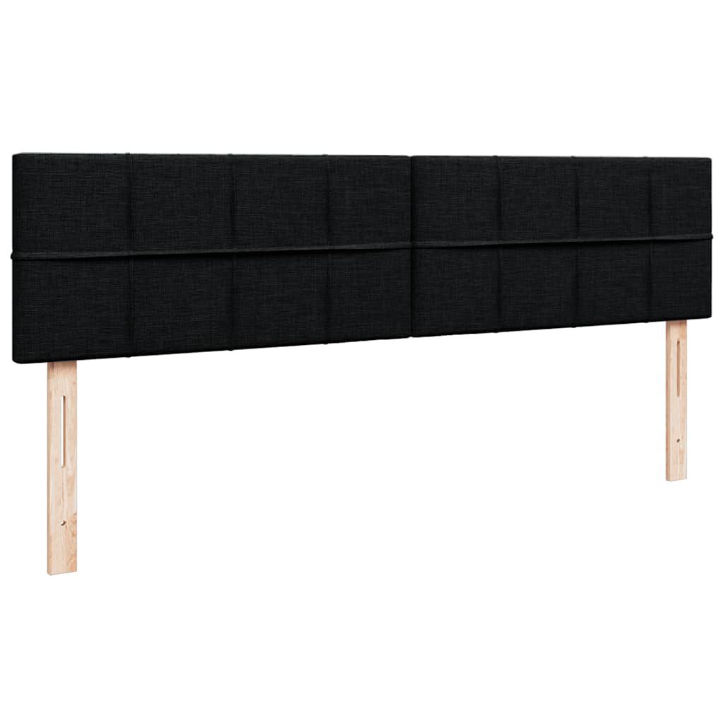 vidaXL Οθωμανικό κρεβάτι με στρώματα & LEDs Μαύρο 200x200cm ύφασμα